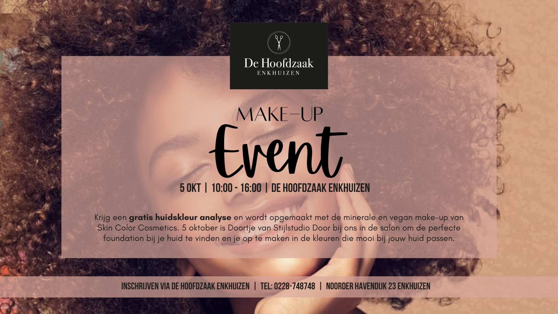 You are invited! | Make-up Event 5 Okt 2021 | Stijlstudio Door x De Hoofdzaak Enkhuizen