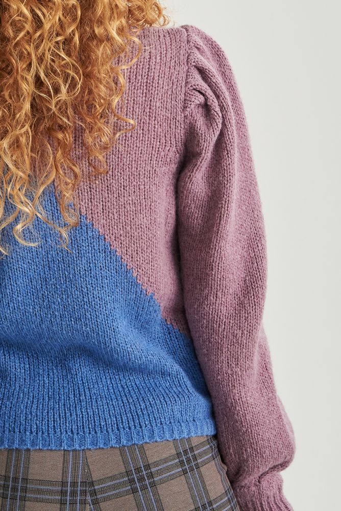 24Colours Knitted Sweater Blauw/Lila