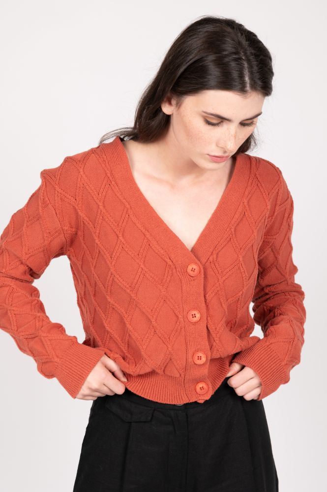 24Colours Knitted cardigan Rust