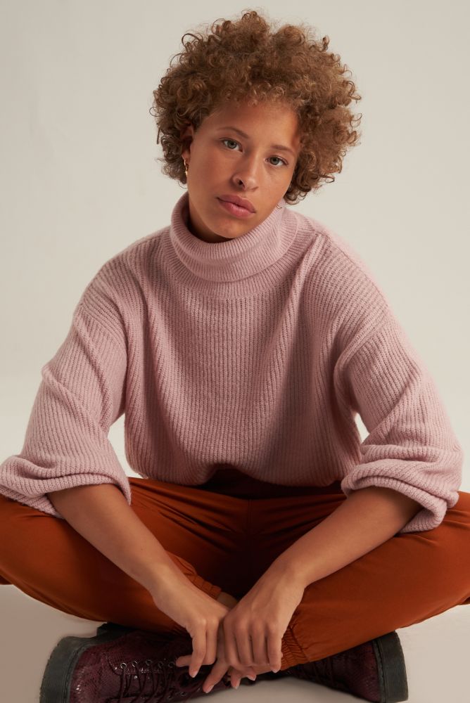 24Colours Knitted sweater Pink Turtleneck