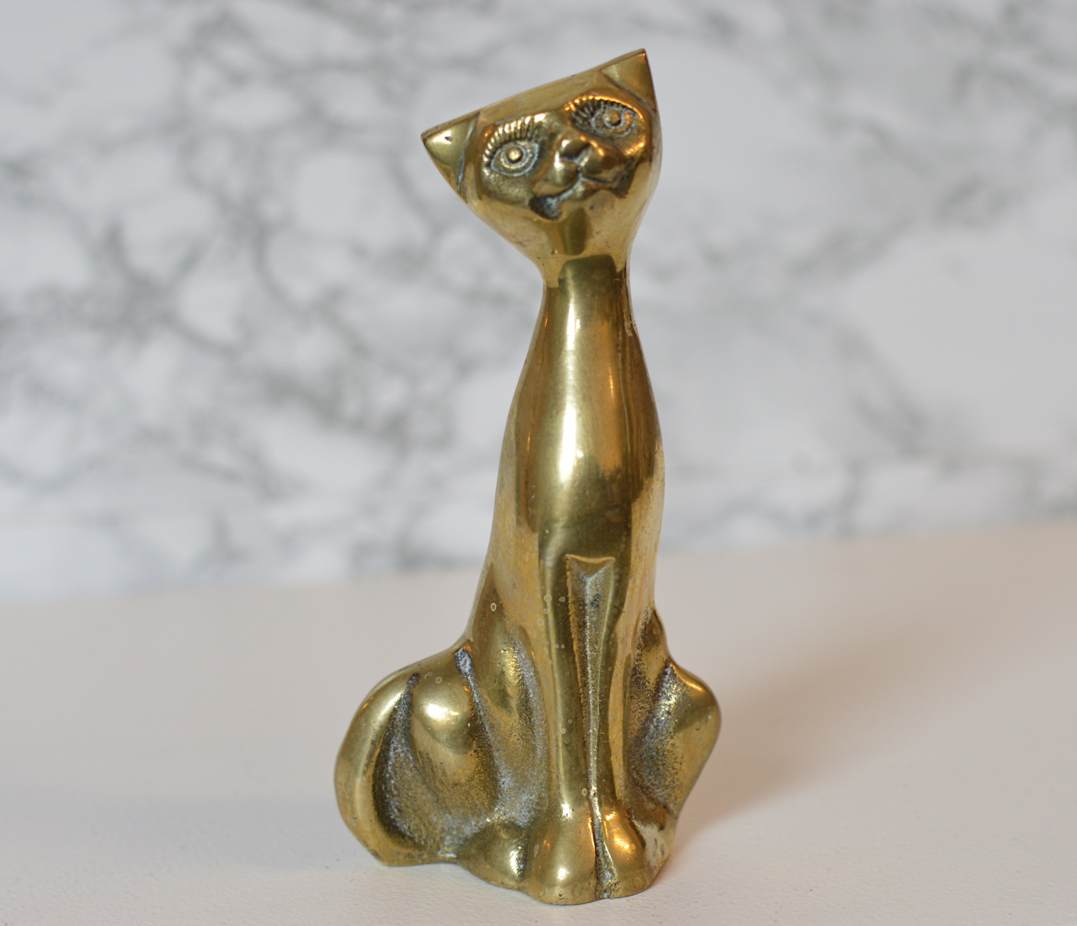 brass cat ornament