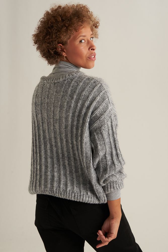 24Colours Oversized Knitted Sweater Gray
