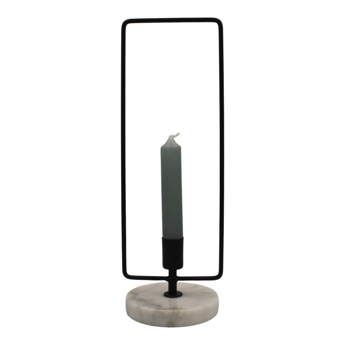 Housevitamin Marble Candle Holder Black 11x10x30