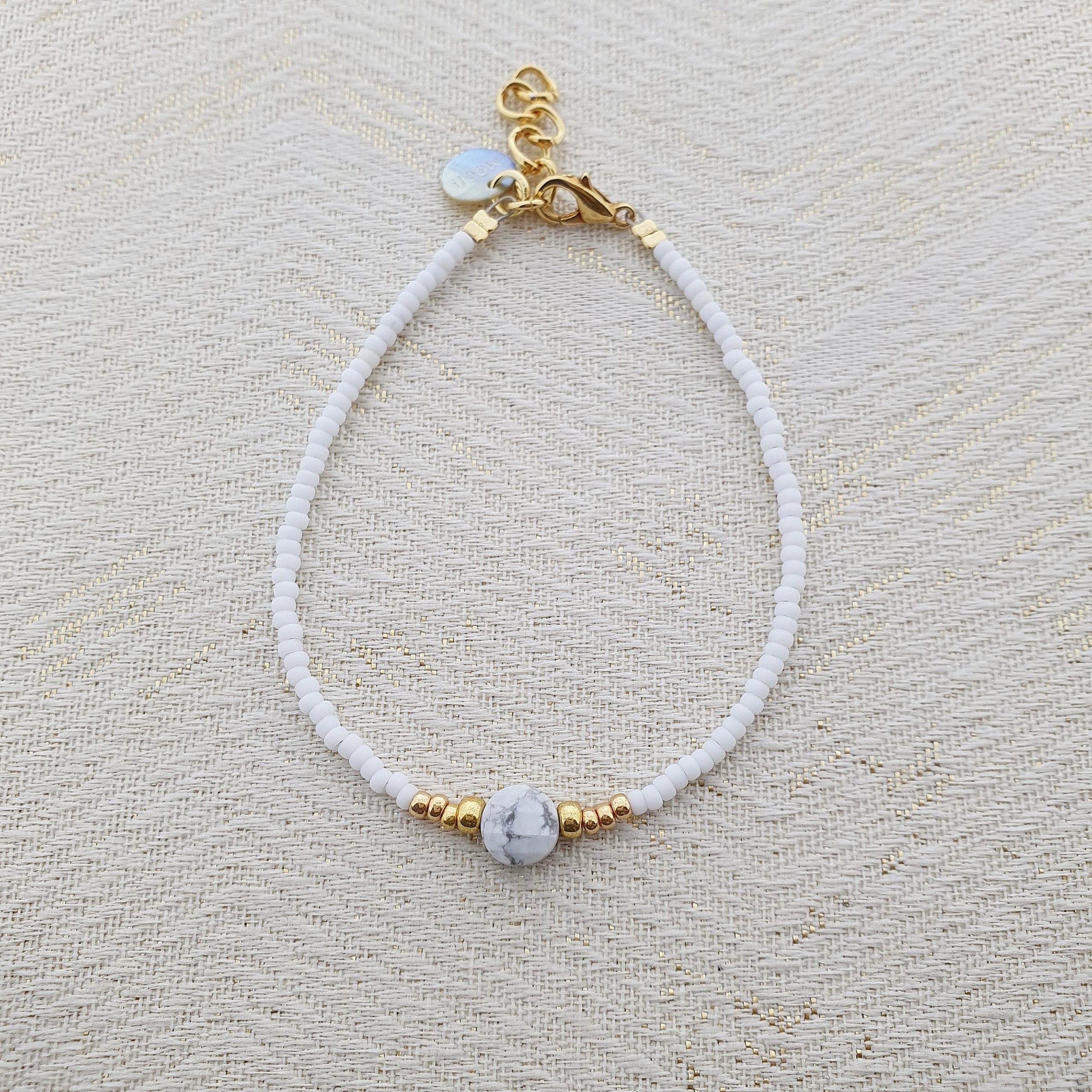 Mooi! Jewels Armband met natuursteen – Wit