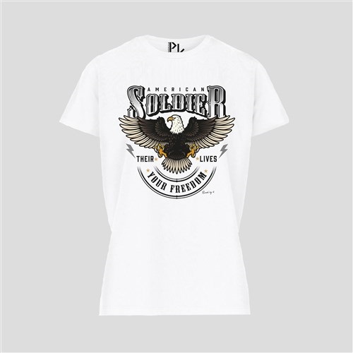 T-Shirt American Soldier Zwart Wit Pinned by K