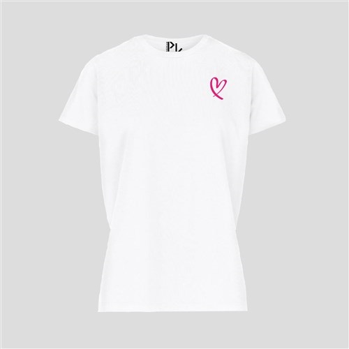 T-Shirt Velvet Pink Heart White Pinned by K