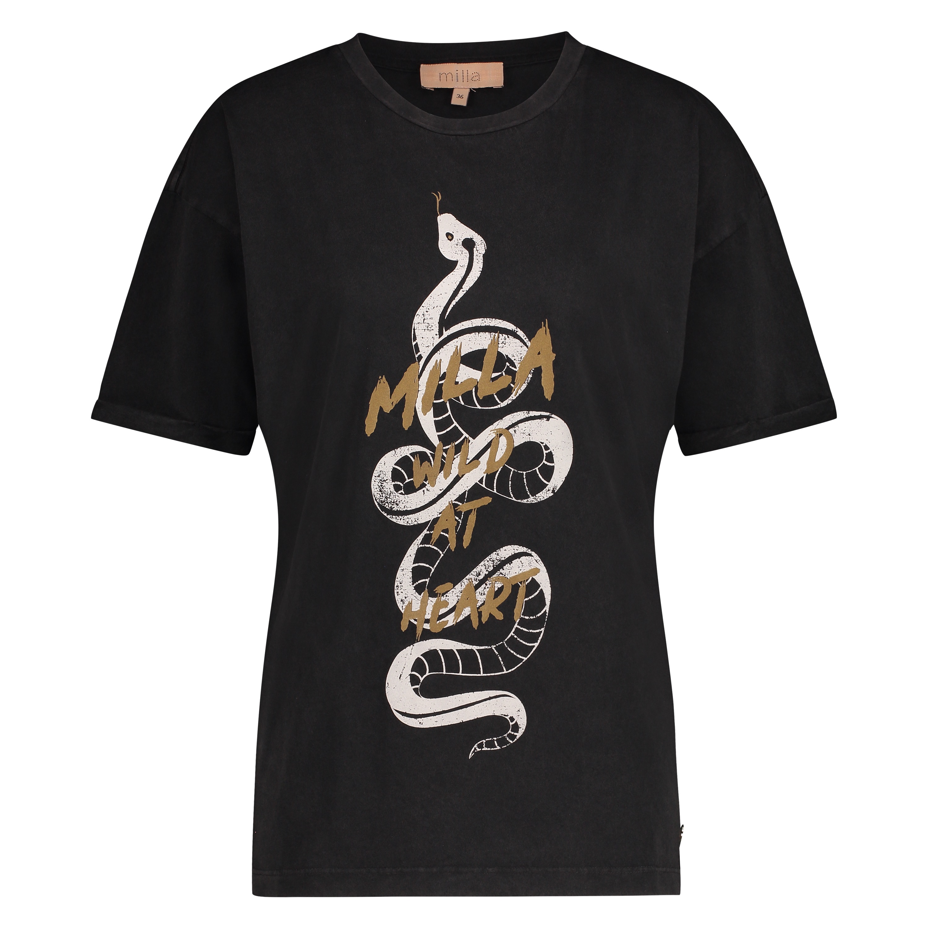 Milla Tessie T-Shirt Antracite Snake Print
