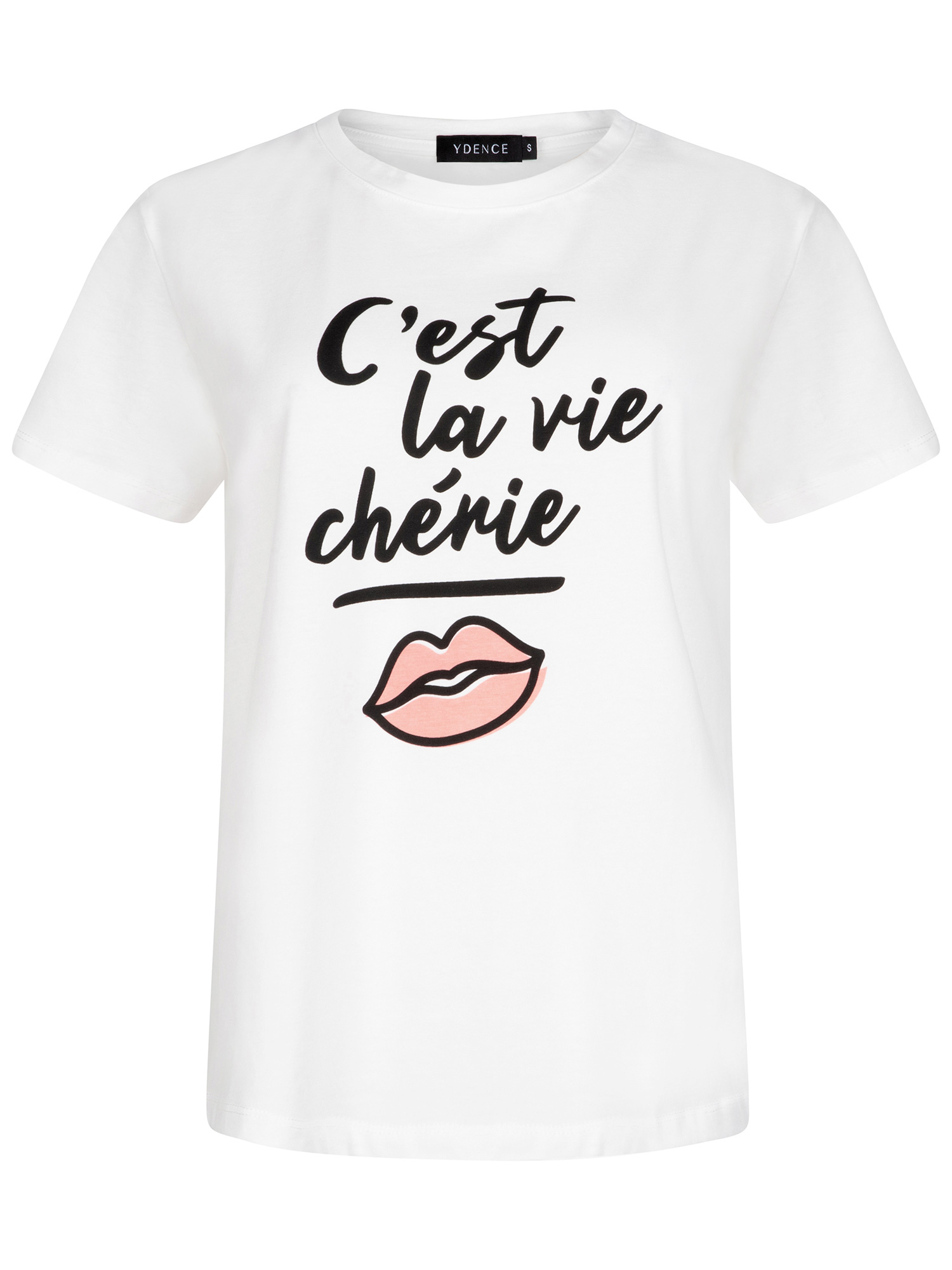 Voorkant Ydence T-shirt C’est la vie White