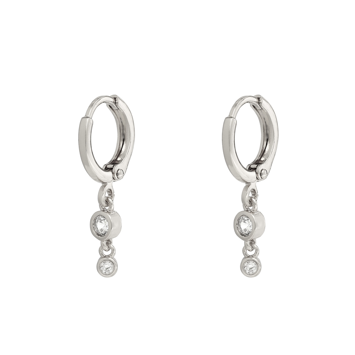 Earrings two Zirconia stones