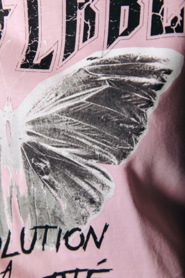 Detail opdruk Clrfl Rbl Boxy Tee Women Sweet Pink