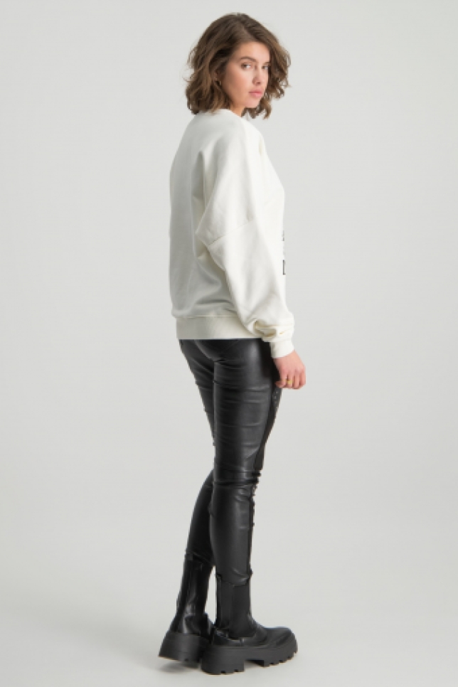 Colourful Rebel Chloe Studs Vegan Leather Pants Black