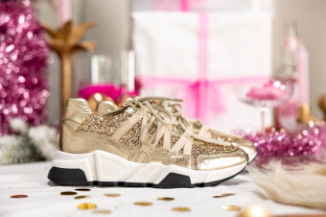 DWRS Sneakers LOS ANGELES glitter Champagne