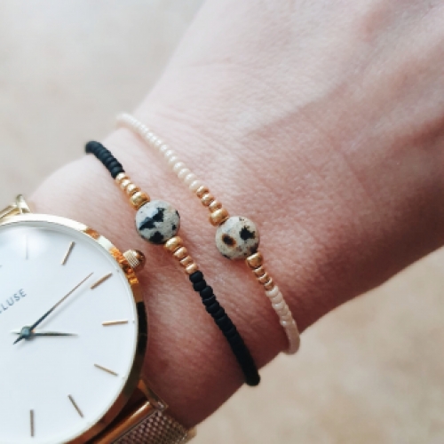 Mooi! Jewels Armband met natuursteen – Beige