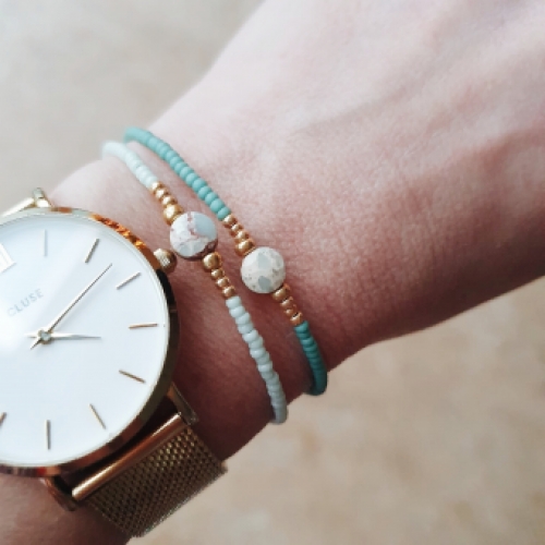 Mooi! Jewels Armband met natuursteen – Mintgroen